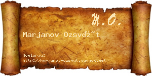 Marjanov Ozsvát névjegykártya